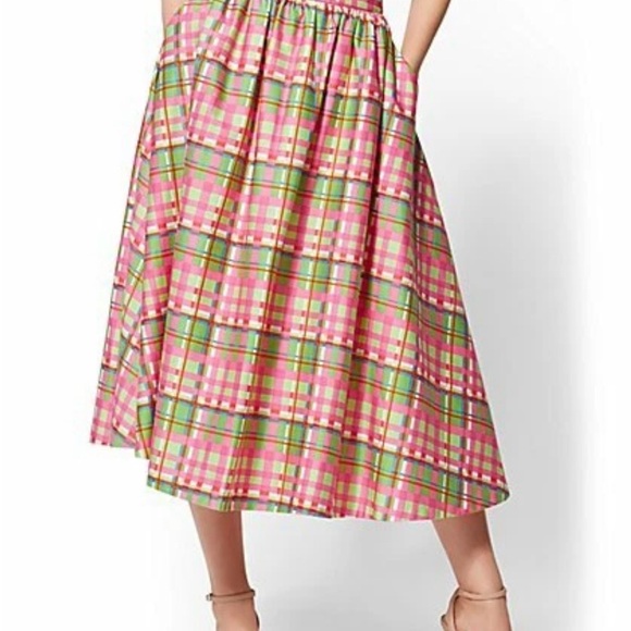 New York & Company Dresses & Skirts - New York & Company 7th Avenue Design Studio Retro Cotton Plaid Skirt Size 14